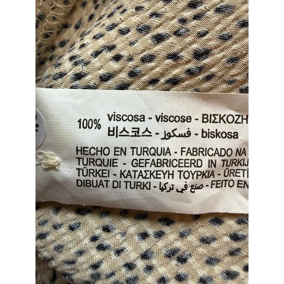 Zara Speckled Long Sleeve Midi Dress Chic Cream Tan Size Large - Picture 8 of 8